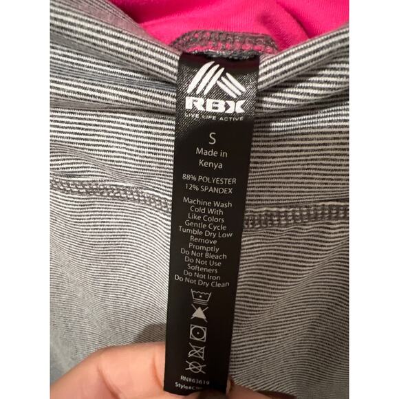 RBK, Full Length Leggings, Gray and White, Size S, 1066D - Picture 2 of 3